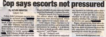 Cop says escort not pressured